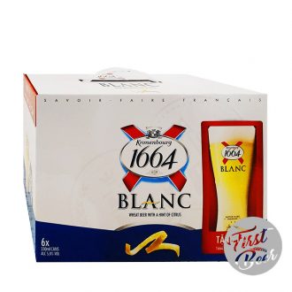 Bia Kronenbourg 1664 Blanc 5% – Lon 330ml – Set 6 Lon + 1 Ly